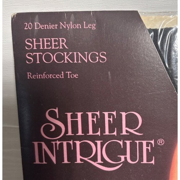 Sheer Intrigue Stockings 20 Denier Nylon Reinforced Toe Size B Tall Off Black - Picture 2 of 4